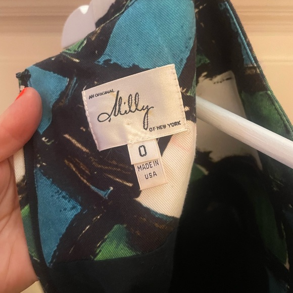 Milly Geometric Block Sleeveless Pencil Sheath Dress sz 0 - Picture 7 of 9